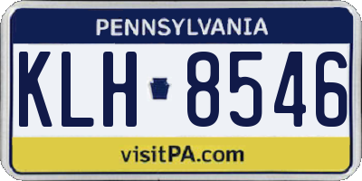 PA license plate KLH8546