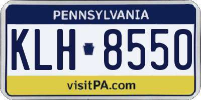 PA license plate KLH8550