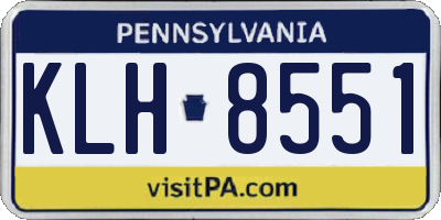 PA license plate KLH8551