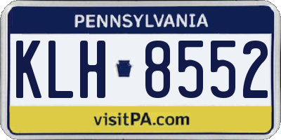 PA license plate KLH8552