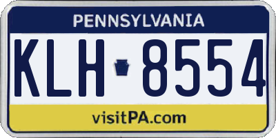 PA license plate KLH8554