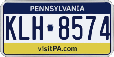 PA license plate KLH8574