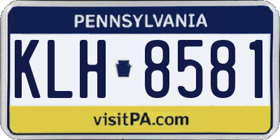 PA license plate KLH8581