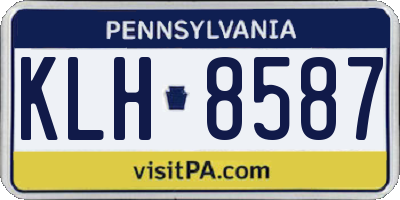 PA license plate KLH8587