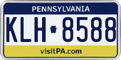 PA license plate KLH8588