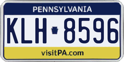 PA license plate KLH8596