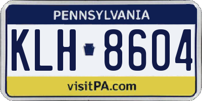 PA license plate KLH8604