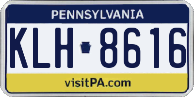 PA license plate KLH8616
