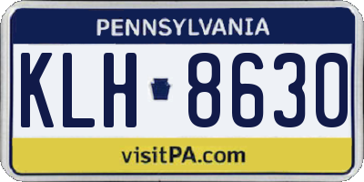 PA license plate KLH8630