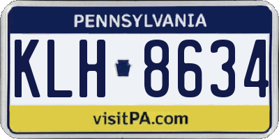 PA license plate KLH8634