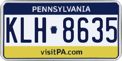 PA license plate KLH8635