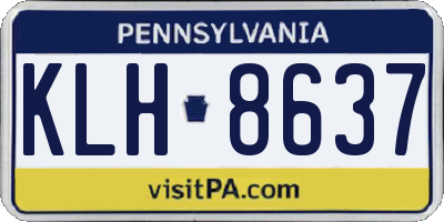 PA license plate KLH8637