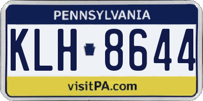 PA license plate KLH8644