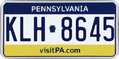 PA license plate KLH8645