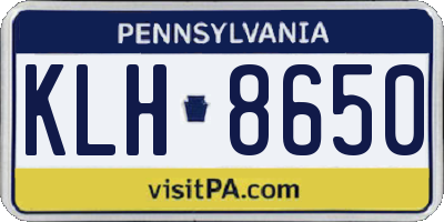 PA license plate KLH8650