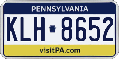 PA license plate KLH8652