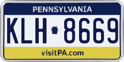PA license plate KLH8669