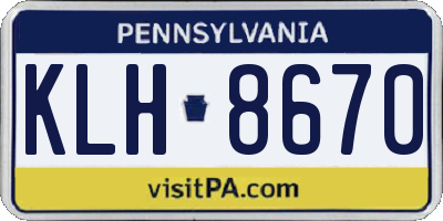 PA license plate KLH8670