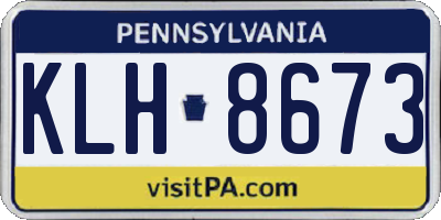 PA license plate KLH8673