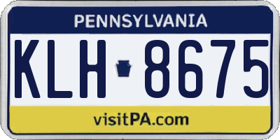 PA license plate KLH8675