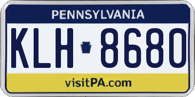PA license plate KLH8680