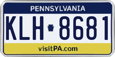 PA license plate KLH8681