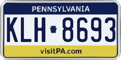 PA license plate KLH8693