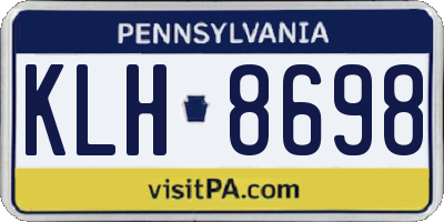 PA license plate KLH8698