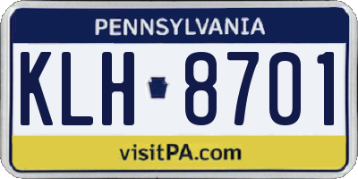PA license plate KLH8701