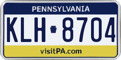 PA license plate KLH8704