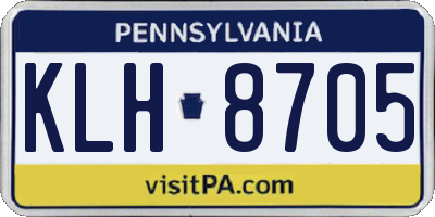PA license plate KLH8705