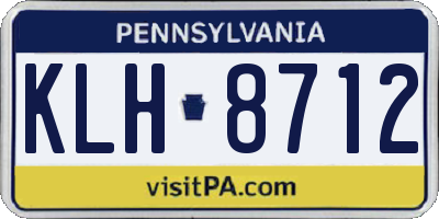 PA license plate KLH8712