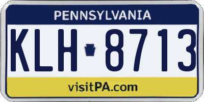 PA license plate KLH8713