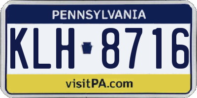 PA license plate KLH8716