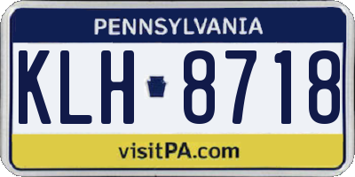PA license plate KLH8718