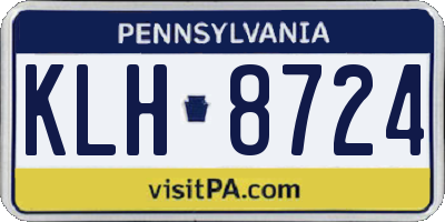 PA license plate KLH8724