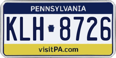 PA license plate KLH8726
