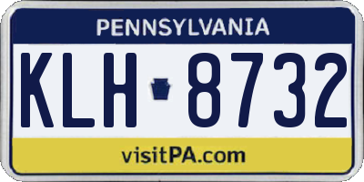 PA license plate KLH8732