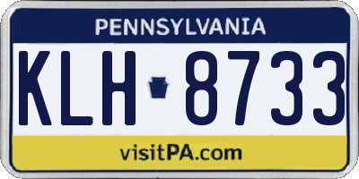 PA license plate KLH8733