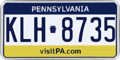 PA license plate KLH8735