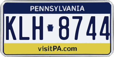 PA license plate KLH8744