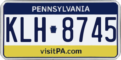 PA license plate KLH8745