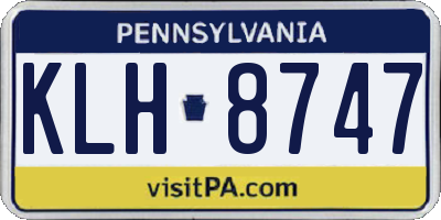 PA license plate KLH8747
