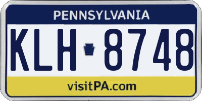 PA license plate KLH8748