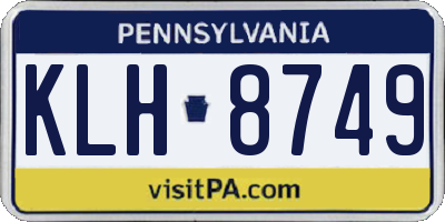 PA license plate KLH8749