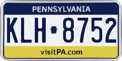 PA license plate KLH8752