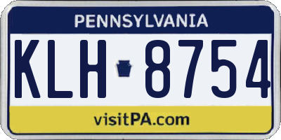 PA license plate KLH8754