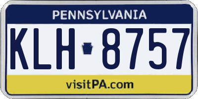 PA license plate KLH8757