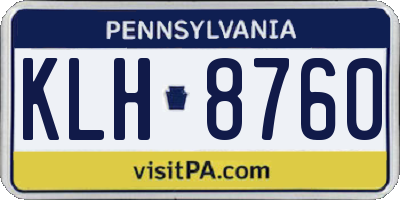 PA license plate KLH8760