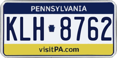PA license plate KLH8762